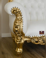 Handicraft Boutique French Baroque Style Golden Leaf Hand Carved Sofa (2 Seater)