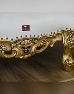 Handicraft Boutique French Baroque Style Golden Leaf Hand Carved Sofa (2 Seater)